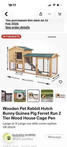 Wooden pet rabbit hutch bunny - rabbit,