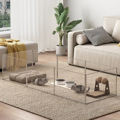 Xxl clear acrylic dog playpen - clear,