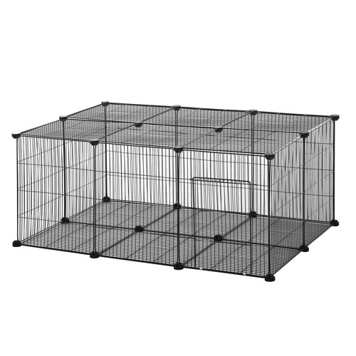 Pawhut diy pet - playpen, cage